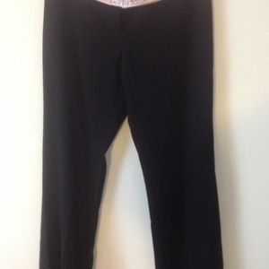 Black dress pants with pink satin waist