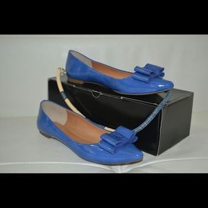 J.CREW Blue Viv Bow Flats