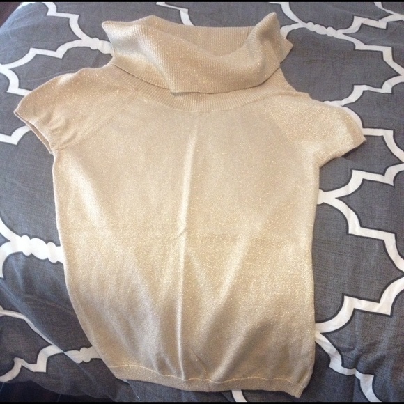 Gold cap sleeve shirt