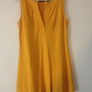 Yellow sundress, short, sleeveless