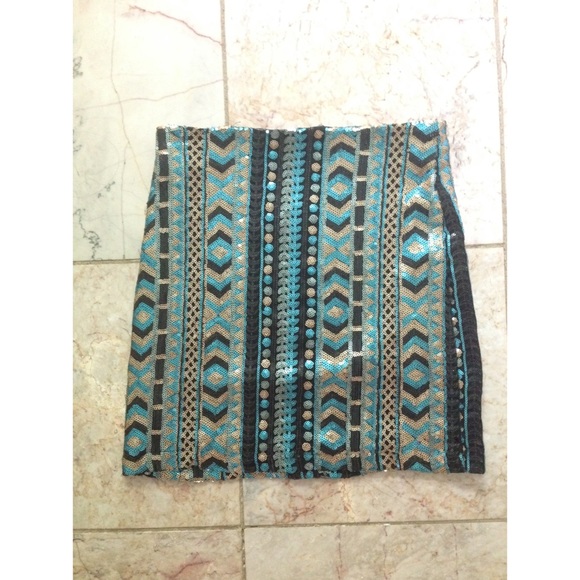 Francesca's Sequined mini skirt