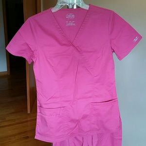 Cherokee workwear pink scrub set