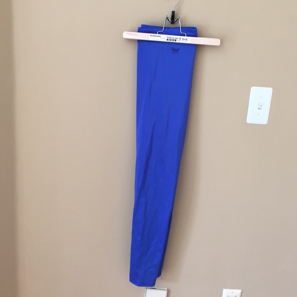 Victoria's Secret pink nylon leggings- royal blue