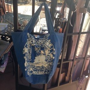 Juicy Couture Blue Canvas Tote Bag