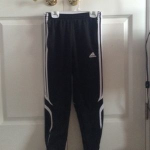 Black and white Adidas sweatpants