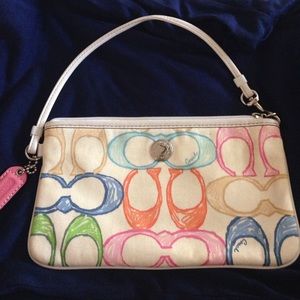 Coach Scribbles Signature Wristlet