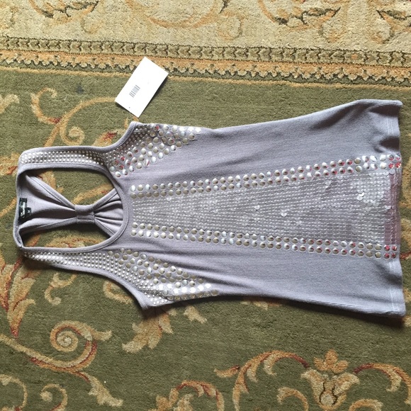 Gray Sequin Racerback tank new w/tags attached
