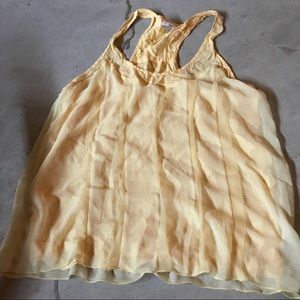 Gap Yellow Sheer Tank Top