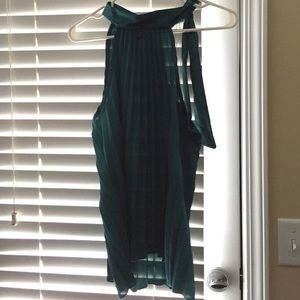 Lola Pleated Emerald Halter Top