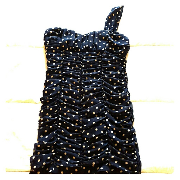 NWOT Fun Blue and white polka dot dress