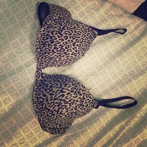 Pink cheetah print bra