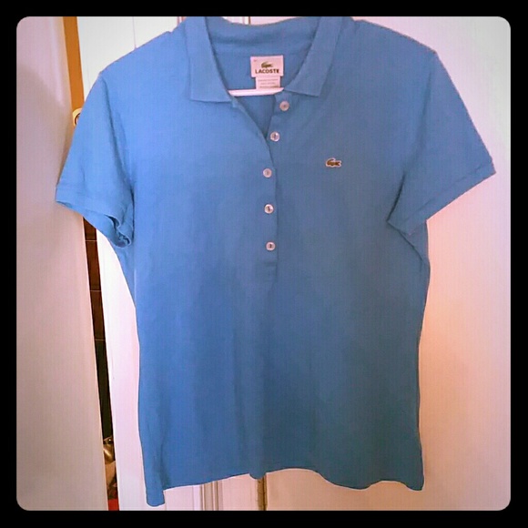 Blue short sleeves lacoste shirt!