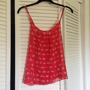Songbird chiffon spaghetti strap tank blouse