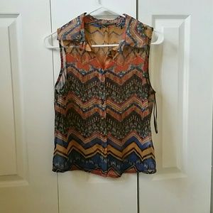 Tribal Print Sleeveless Top
