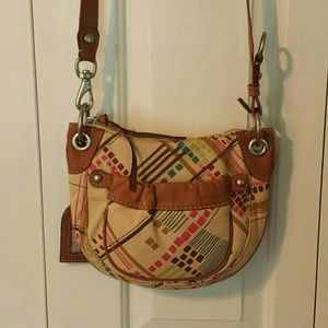 Fossil Crossbody  Purse; "Hobo" Print