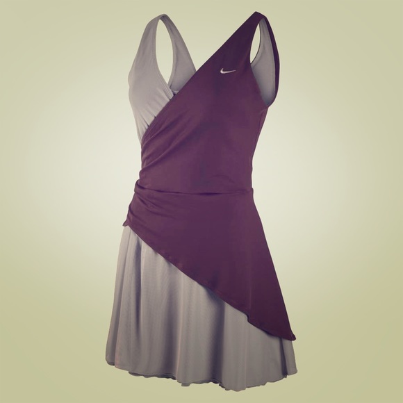 Grey and Burgundy tennis dress - Maria Sharapova