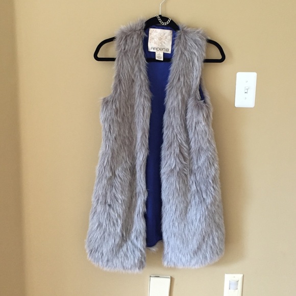 Grey fur vest