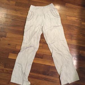 Anthropologie white/gray linen pants