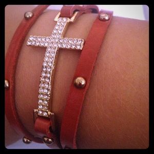 leather cross bracelet