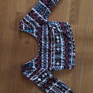 cropped Aztec long sleeve shirt
