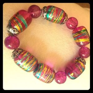purple big bead bracelet