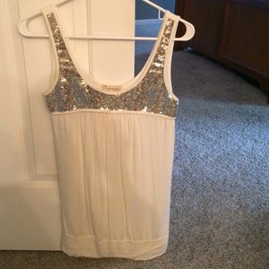 White and Sequin Tank