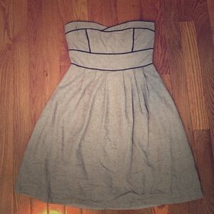 Gray casual strapless dress