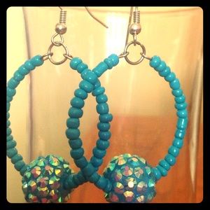 blue beaded earrings
