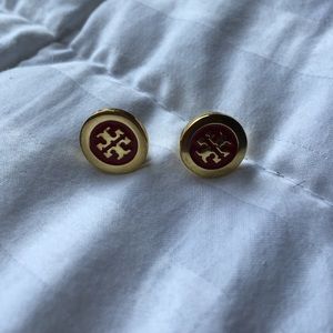 Authentic Tory burch enamel stud earrings