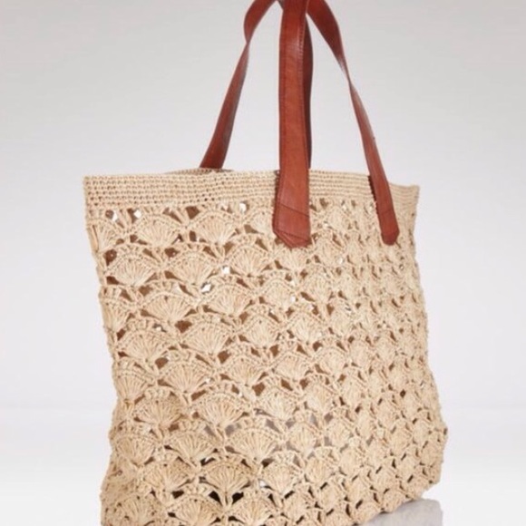 Mar Y Sol Handbags - Mar Y Sol Raffia & Leather Tote