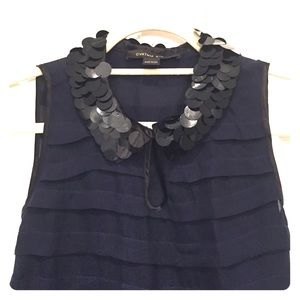 Cynthia Steffe Silk Top with Peter Pan Collar