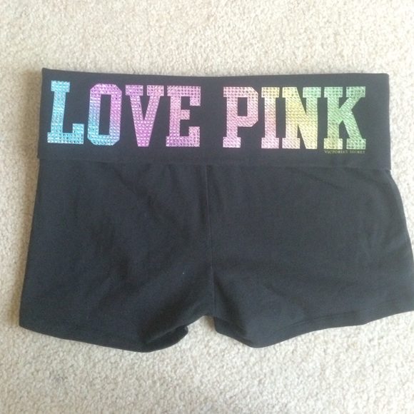 Pink yoga shorts