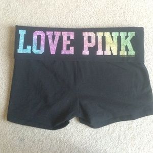 Pink yoga shorts