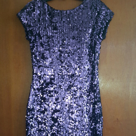 Le Chateau Purple Sequence Dress