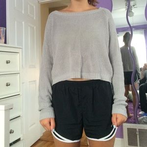 Cropped over shoulder sweater. great condition.