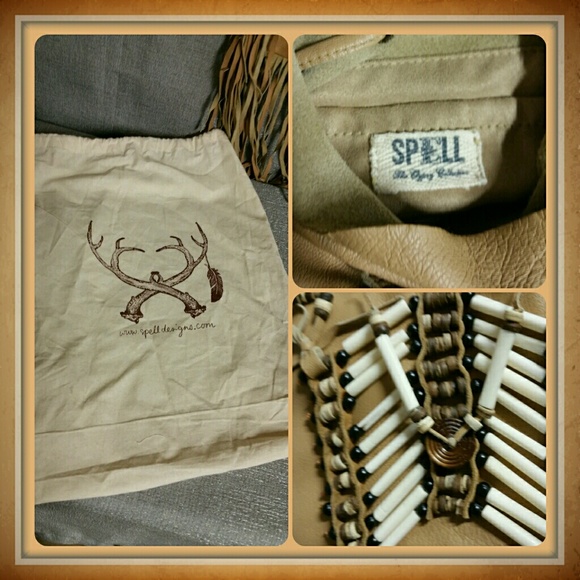 SOLD Spell & Gypsy Bag Leather Fringe  Free People - Picture 3 of 3