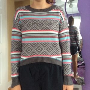 Patterned Cropped Sweater