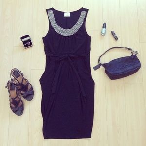 LBD - Black Dress with Embellished Collar
