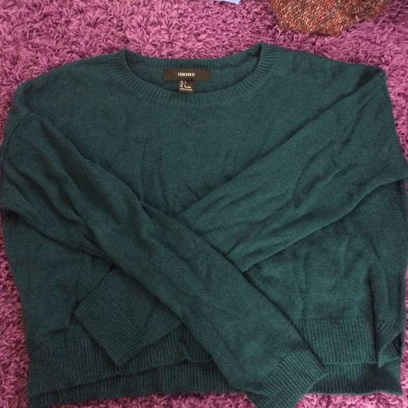 Dark Teal Cropped Sweater