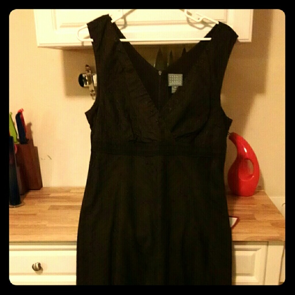 Brown eyelet knee length dress