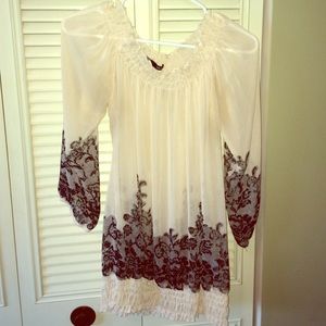 off the shoulder see through top