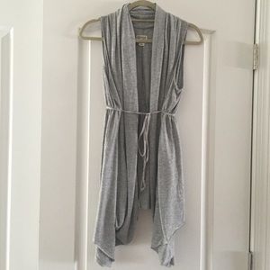 L Gray Tie Cardigan