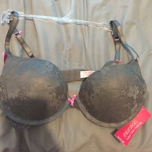 Lace grey push up bra.