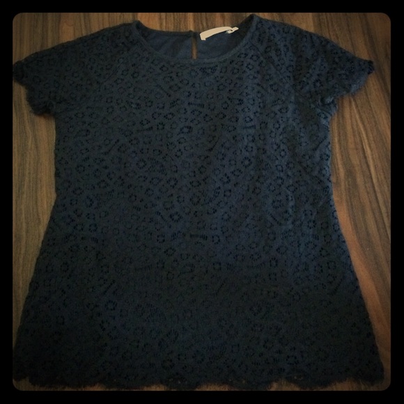 Navy Lace Top