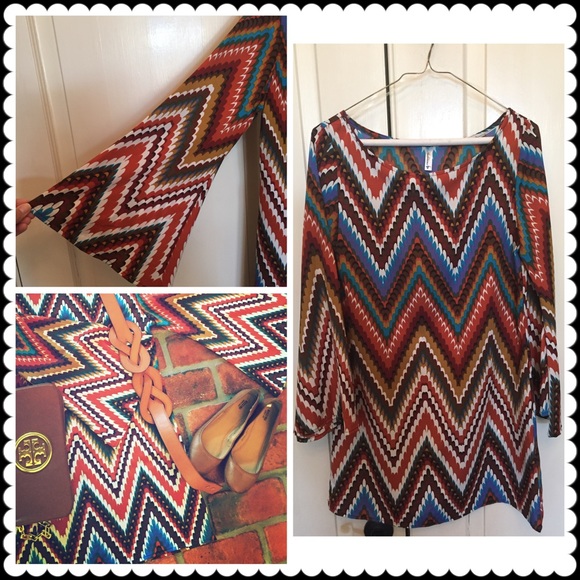 Super cute and on trend Chevron dress.