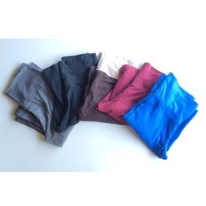 5 pairs of cotton fold-over lounge/workout pants