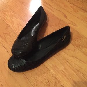 Coach black sequin flats