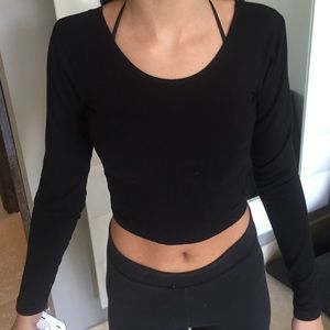 tight black crop top