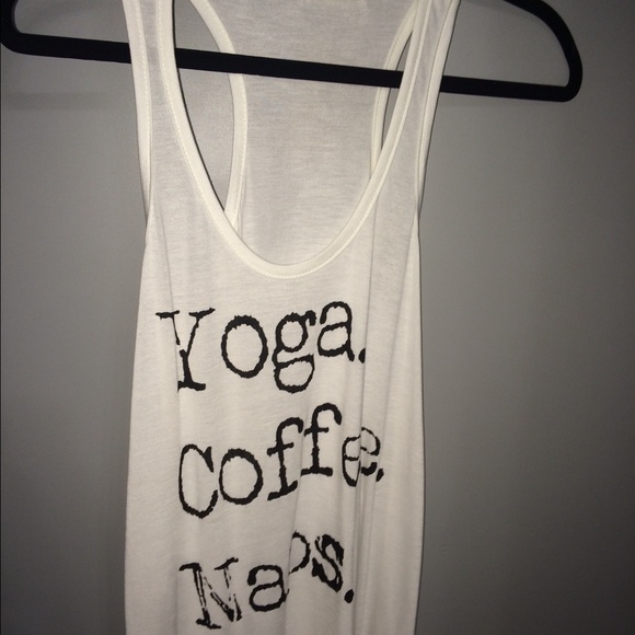 Yoga. Coffee. Naps. White Tank - Picture 1 of 1