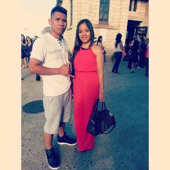 Charlotte russe dark pink jumpsuit